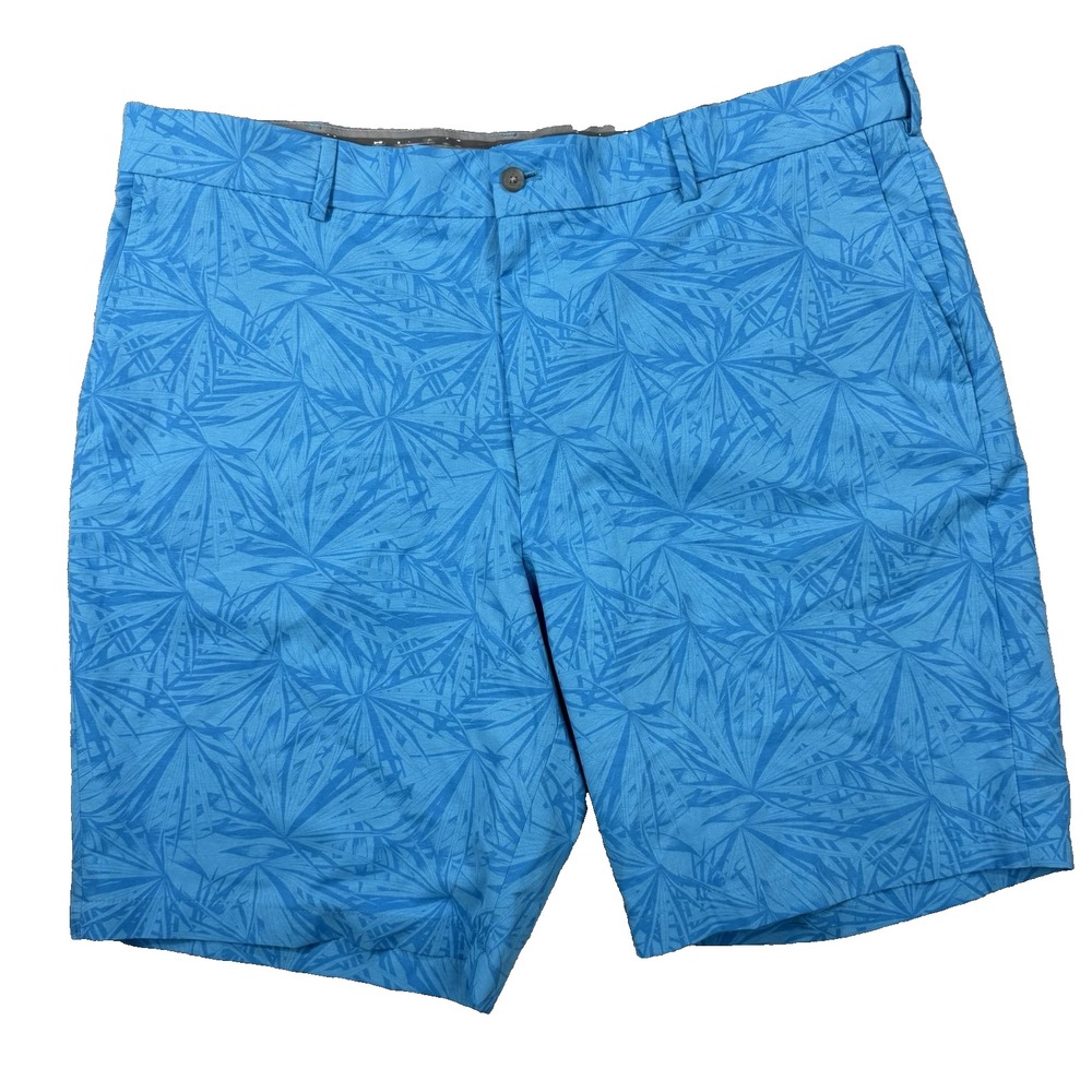 Walter Hagen Golf Shorts Mens 42 Blue Palm Leaf Tropical Stretch‎ Performance